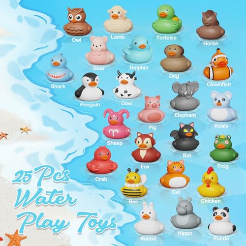 Grarain 25PCS Rubber DucksToddler Bath ToysNo Hole Bathtub ToysBaby Pool Toys for 18 Months and Older - Image 5