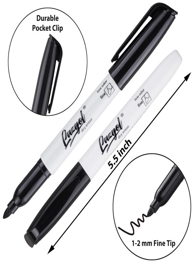 LAZGOL Dry Erase Markers Bulk, 96 Pack Fine Point Tip Black Dry Erase Markers, Low Odor Whiteboard Markers for Back to School, Office, Home, Work On White board & Calendar, Refrigerator. - Image 3