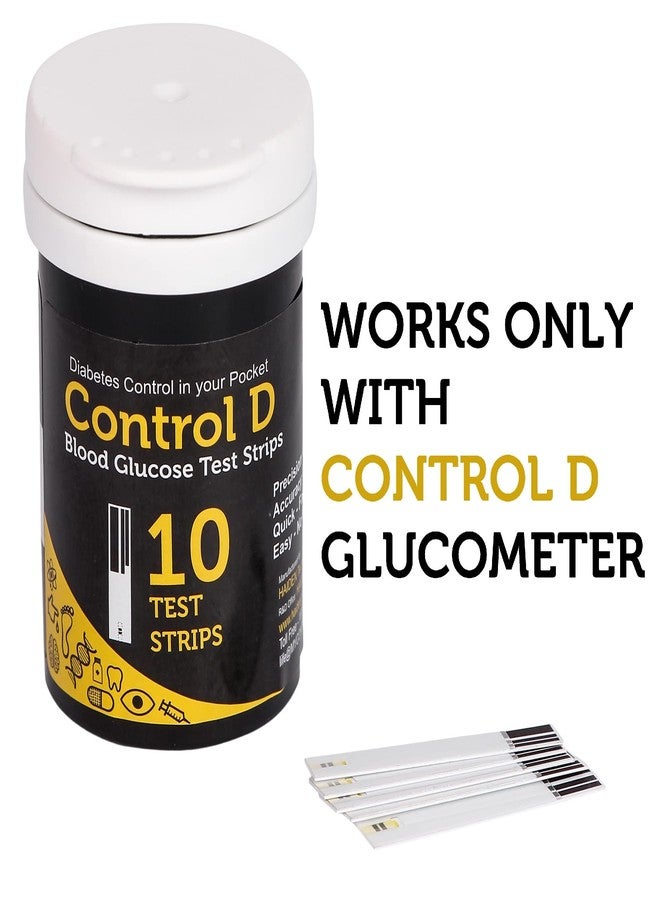 Control D Glucose Blood Sugar Testing Strip 10 Glucometer Strip - Image 2