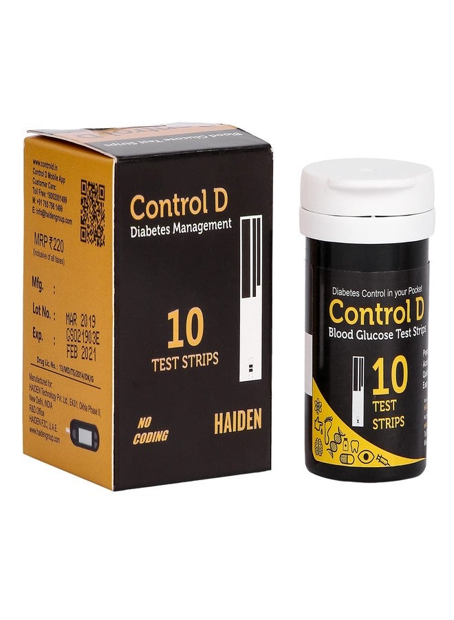 Control D Glucose Blood Sugar Testing Strip 10 Glucometer Strip - Image 1