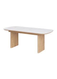 Malazhouse Ceramic and Oak Dining Table and 6 Oak Curved Dining Chairs – MZDRS012  - Image 2
