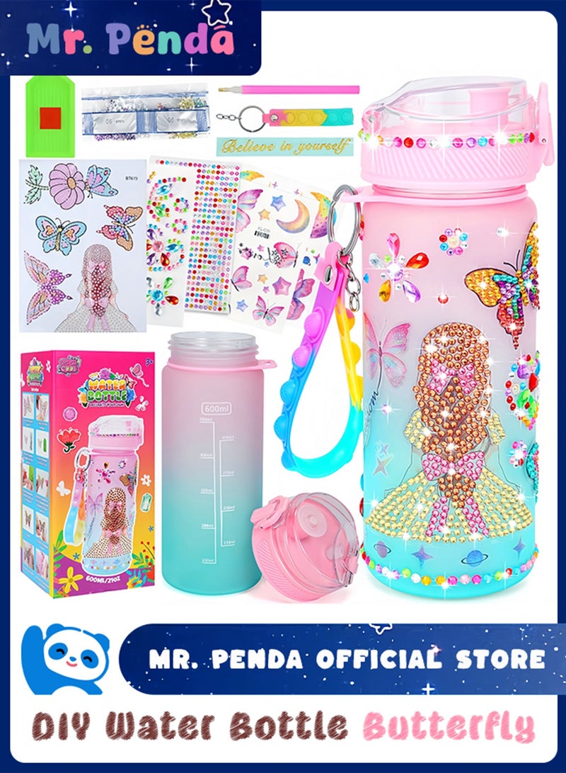 Mr. Penda Decorate Your Own Water Bottle Kits for Girls, Fun Arts and Crafts Gift Toys for Ages 3+, Gem Painting Crafts, Fun Arts and Crafts Gifts Toys for Girls Birthday (Pink)  - Image 1