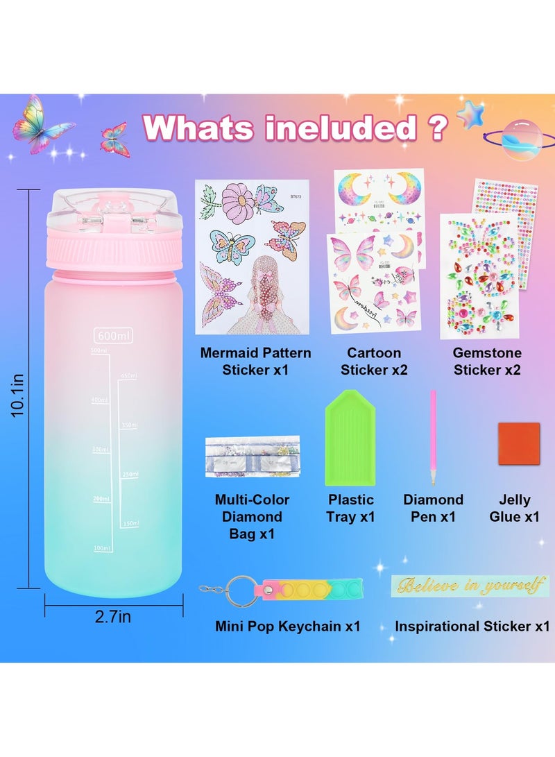 Mr. Penda Decorate Your Own Water Bottle Kits for Girls, Fun Arts and Crafts Gift Toys for Ages 3+, Gem Painting Crafts, Fun Arts and Crafts Gifts Toys for Girls Birthday (Pink)  - Image 2