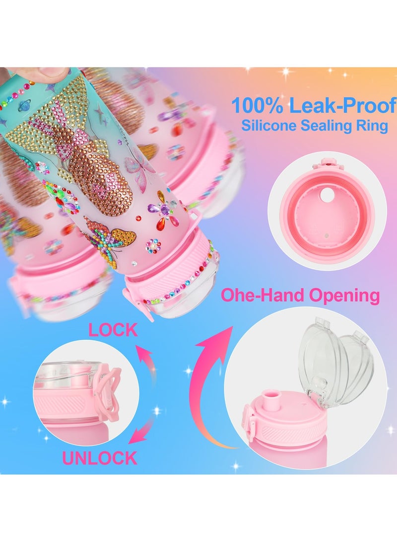 Mr. Penda Decorate Your Own Water Bottle Kits for Girls, Fun Arts and Crafts Gift Toys for Ages 3+, Gem Painting Crafts, Fun Arts and Crafts Gifts Toys for Girls Birthday (Pink)  - Image 4