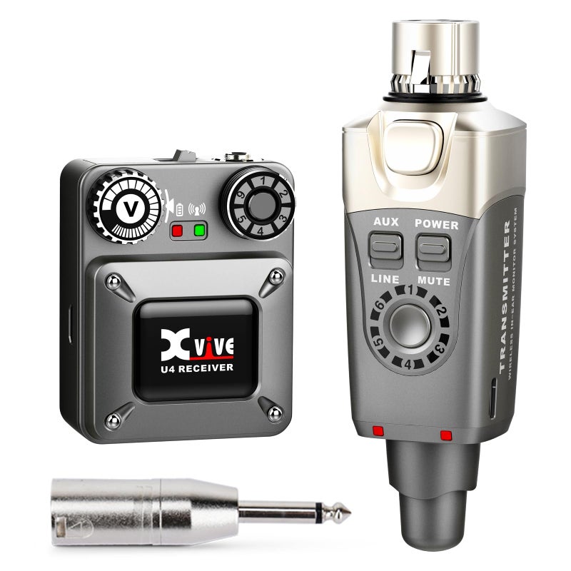 Xvive Xvive U4 Wireless in-Ear Monitor System Transmitter and Beltpack Receiver Personal IEM for Studio, Band Rehearsal,Live Performance,Camera Record (U4) (U4)  - Image 1