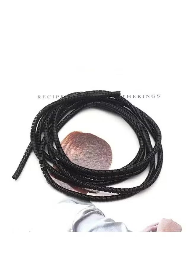 2 Pieces 1.6m Spiral Cable Protector, Charger Cable Protector, Data Cable Protector, Earphone Protector, Mobile Phone USB Charger Protector to Prevent Pets from Chewing Cables (Black) - Image 2