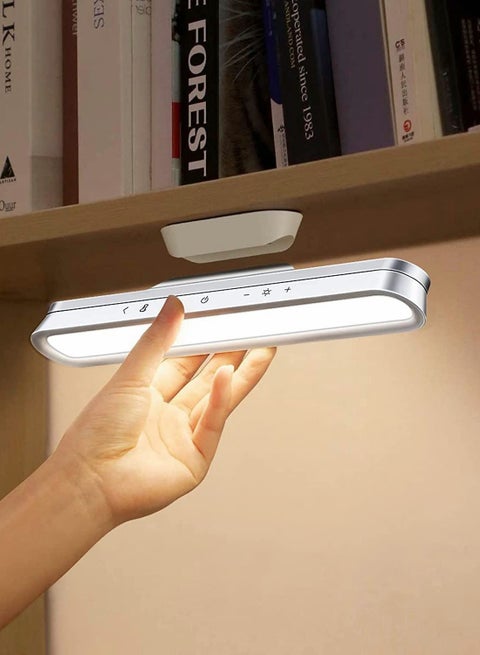 Magnetic LED Light Bar, Dimmable Table Desk Lamp with Touch Control, Rechargeable Study 3 Color Modes, Under Cabinet Lights Battery Operated for Kitchen Reading Wardrobe Cupboard