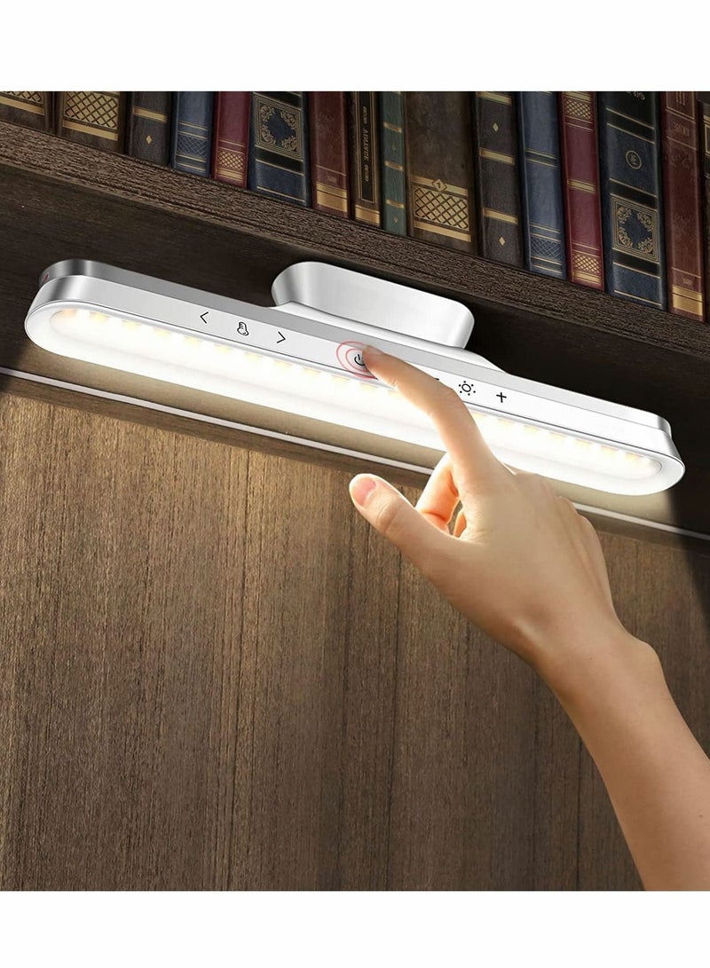 Magnetic LED Light Bar, Dimmable Table Desk Lamp with Touch Control, Rechargeable Study 3 Color Modes, Under Cabinet Lights Battery Operated for Kitchen Reading Wardrobe Cupboard