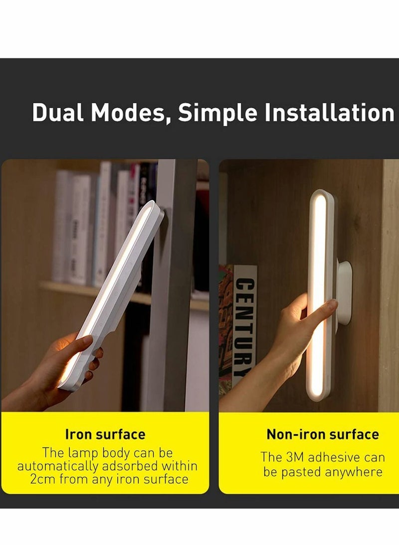 Magnetic LED Light Bar, Dimmable Table Desk Lamp with Touch Control, Rechargeable Study 3 Color Modes, Under Cabinet Lights Battery Operated for Kitchen Reading Wardrobe Cupboard