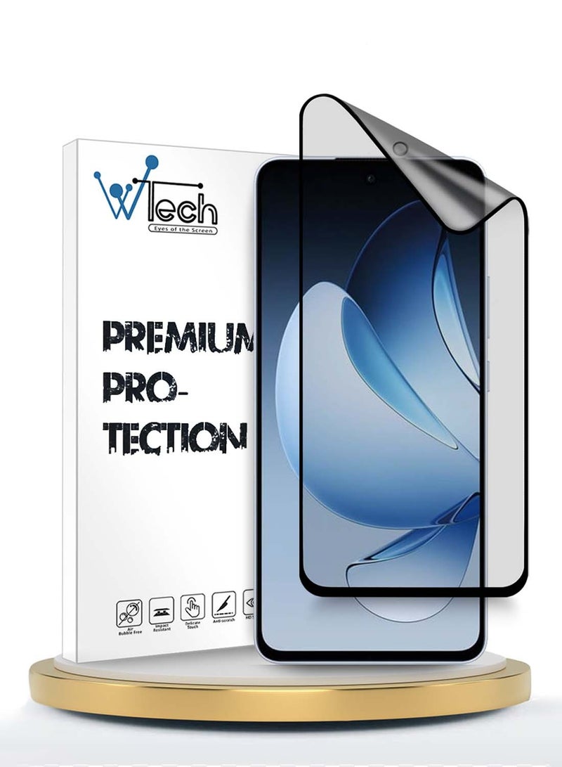 Wtech Oppo Reno13 F 4G/5G 2025 Premium Nano Ceramic Full Glue Full Cover Matte Flexible Screen Protector (MSCNMN) - Clear/Black - Image 1