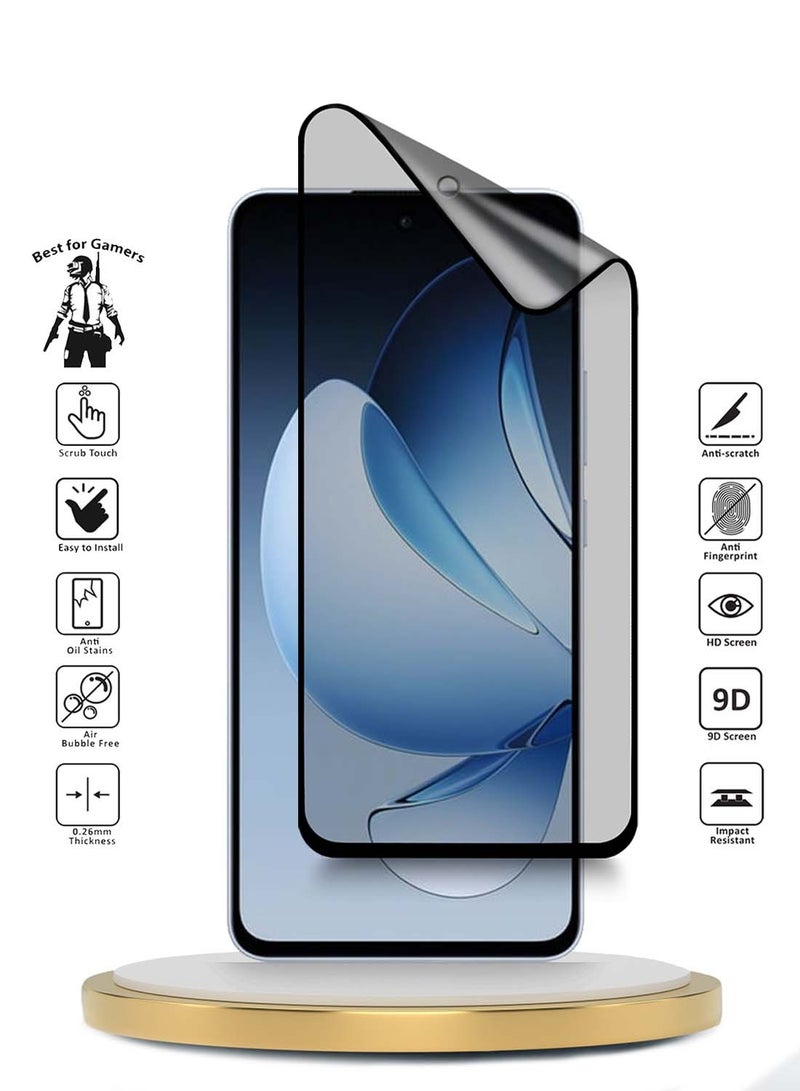 Wtech Oppo Reno13 F 4G/5G 2025 Premium Nano Ceramic Full Glue Full Cover Matte Flexible Screen Protector (MSCNMN) - Clear/Black - Image 2