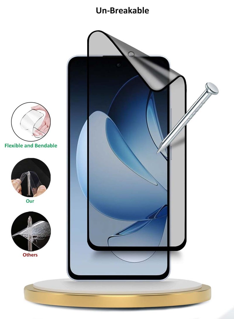 Wtech Oppo Reno13 F 4G/5G 2025 Premium Nano Ceramic Full Glue Full Cover Matte Flexible Screen Protector (MSCNMN) - Clear/Black - Image 4