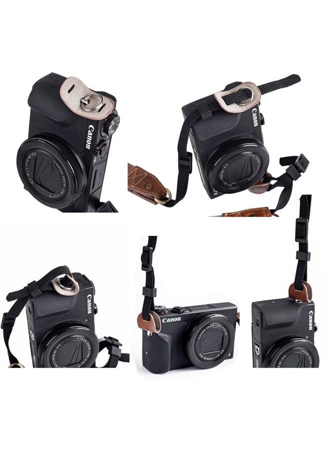 kinokoo Kinokoo Camera Case for Canon G7X Mark III / II Digital Camera - Vintage Buffalo PU Leather Protective Case With Adjustable Shoulder Strap - Brown  - Image 3