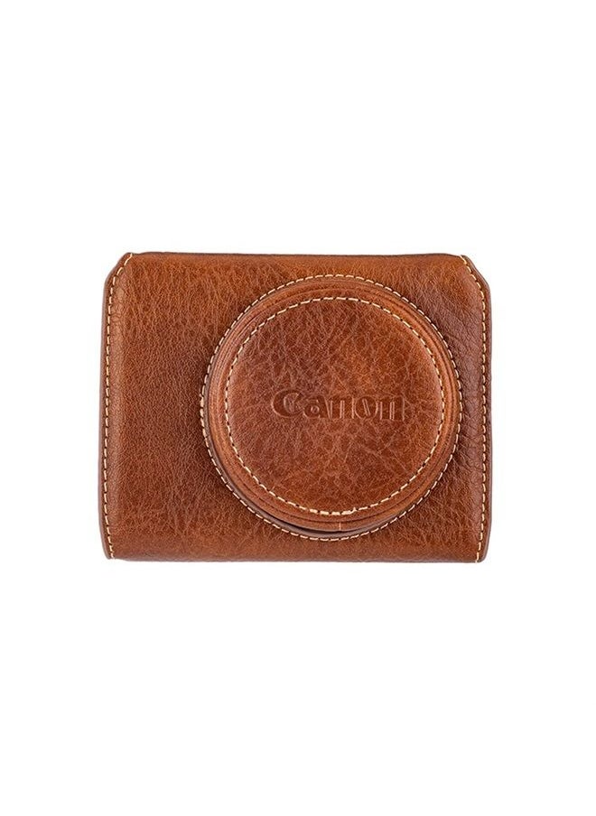 kinokoo Kinokoo Camera Case for Canon G7X Mark III / II Digital Camera - Vintage Buffalo PU Leather Protective Case With Adjustable Shoulder Strap - Brown  - Image 1