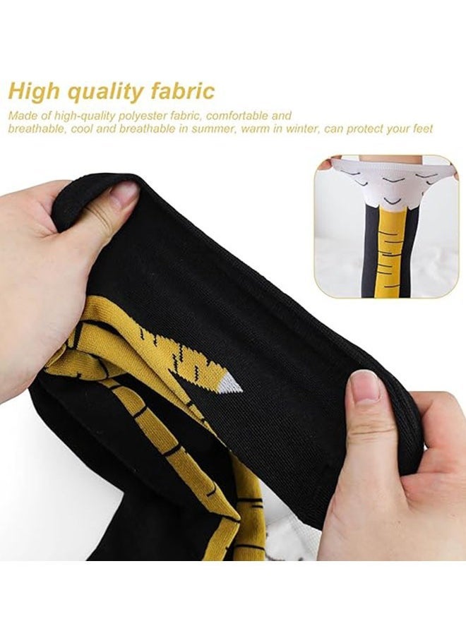 ZVEV 3 أزواج من جوارب أرجل الدجاج، جوارب أقدام الدجاج، جوارب قطنية عالية الركبة للنساء والفتيات بنمط مبتكر جوارب رياضية هزلية، هدايا مضحكة - Image 5