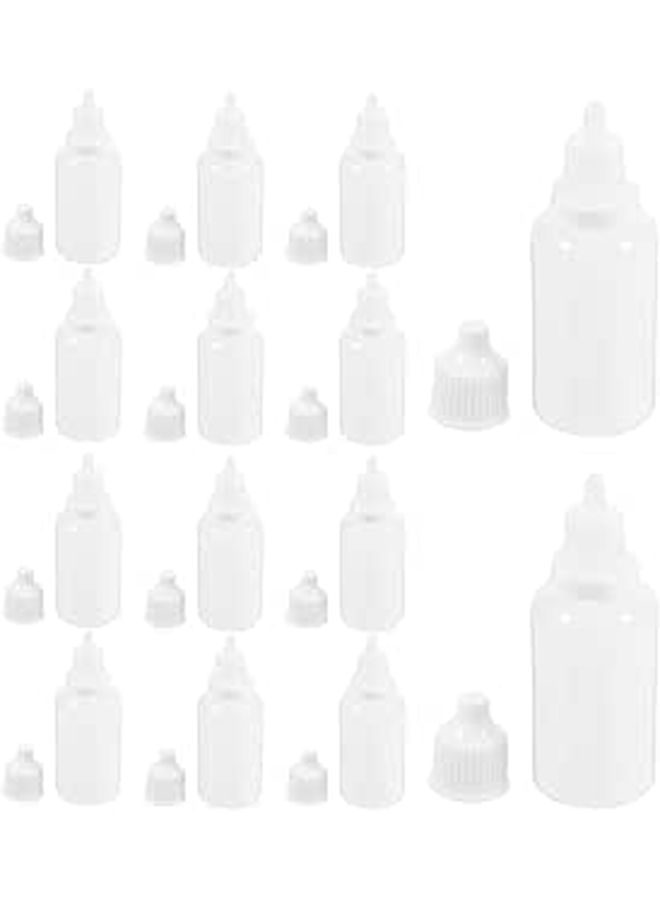 50pcs 20ml Plastic Squeeze Eye Dropper Bottles with White Caps Refillable Travel Containers - Image 1
