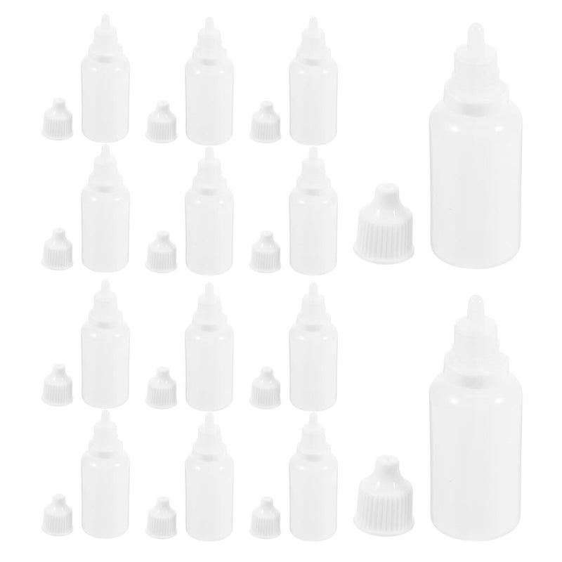 50pcs 20ml Plastic Squeeze Eye Dropper Bottles with White Caps Refillable Travel Containers - Image 2