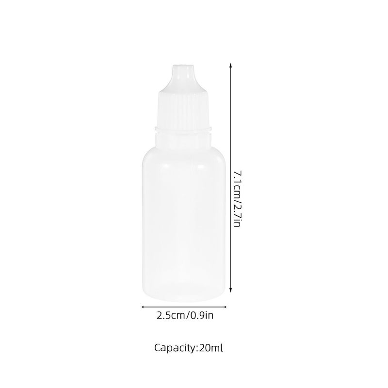 50pcs 20ml Plastic Squeeze Eye Dropper Bottles with White Caps Refillable Travel Containers - Image 3