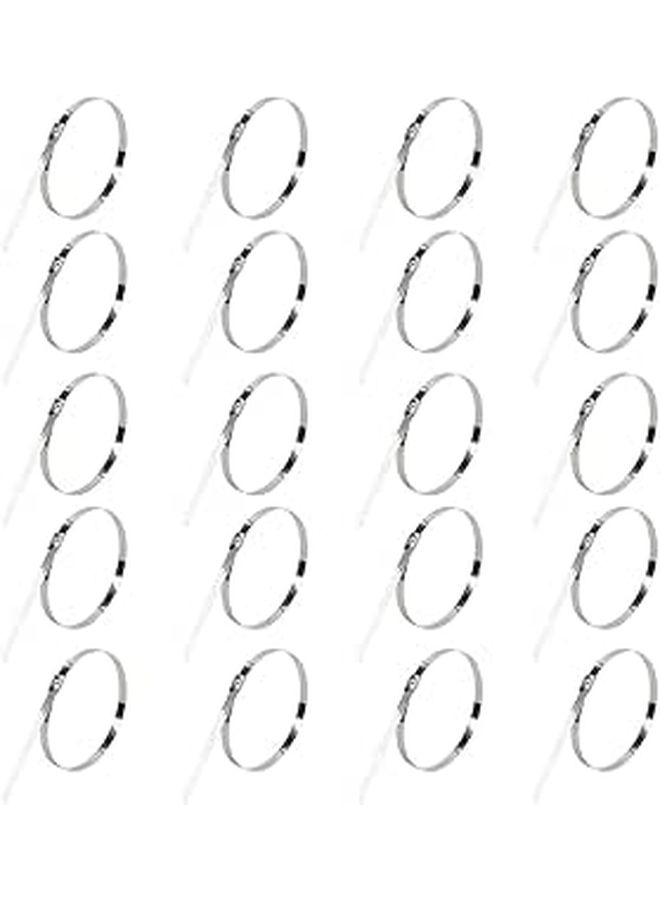 304 Stainless Steel Zip Ties 100pcs 4.6x300mm Heavy Duty Self Locking Metal Cable Ties For Outdoor Wire Management Chain Link Fence Parts