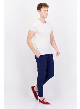 Gazzarrini Men Regular Fit Plain Chino Pants, Blue  - Image 4