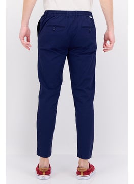 Gazzarrini Men Regular Fit Plain Chino Pants, Blue  - Image 2