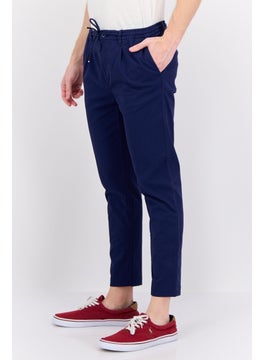 Gazzarrini Men Regular Fit Plain Chino Pants, Blue  - Image 3