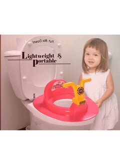 Nabhya Kids Toilet Trainer Baby Potty Seat With Bike Handle And Back Support Toilet Seat For Western Toilet (Red & Yellow)  - Image 3