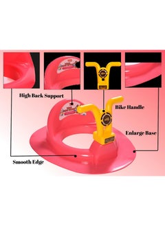 Nabhya Kids Toilet Trainer Baby Potty Seat With Bike Handle And Back Support Toilet Seat For Western Toilet (Red & Yellow)  - Image 2
