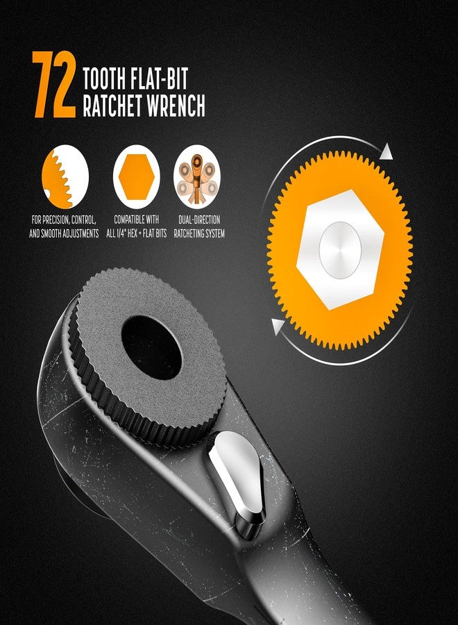 GALVANOX Flat-end Ratchet Driver Designed for Leatherman Models - Compatible with Multi-tool Flat Bit Kits and Standard 1/4" Hex Bits (Brushed Steel) - Image 3
