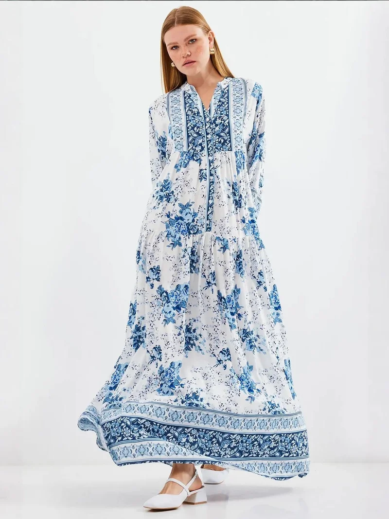 BDART Printed V-Neck Maxi Dress