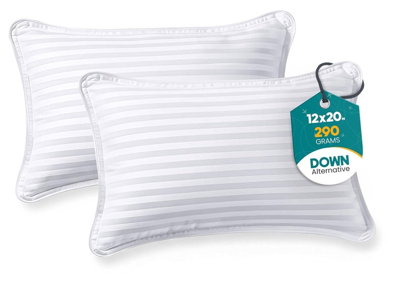 Utopia Bedding Travel Pillow for Airplane, Car and Toddlers (White, 2 Pack), Neck Support for Travelling, Down Alternative Filling, Compact Camping Pillow for Backpacking & Hiking (12x20) (2, 12x20) - Image 1