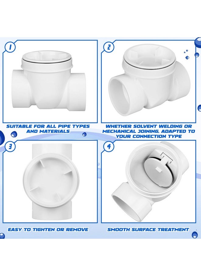 Tondiamo - Tondiamo PVC Backwater Valve Backflow Preventer Valve Drain Backflow Preventer Valve Prevent Sewage and Rainwater from Flowing Back(White,4 Inch) - Image 1