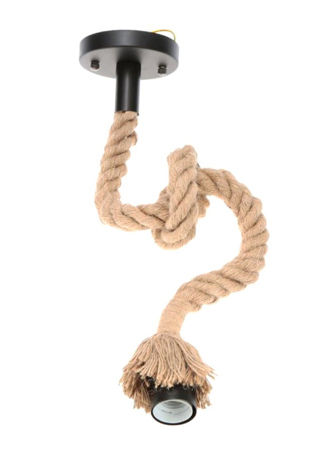 Single Head Vintage Rope Pendant Light Beige/Black