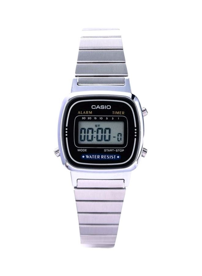 CASIO Women Stainless Steel Digital Wrist Watch LA670WA-1SDF - 25 mm - Silver - Image 1