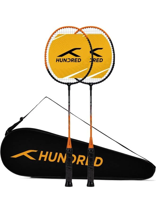 هندرد مضربا تنس الريشة باور تيك  مع غطاء رأس
