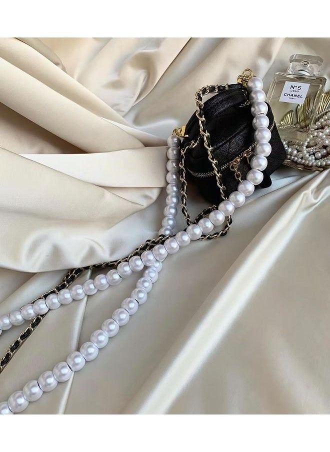 SMARTX Luxury Imitation Pearl Beads Purse Handle Strap, Large Beads Chain for Bag Decoration  - Image 2