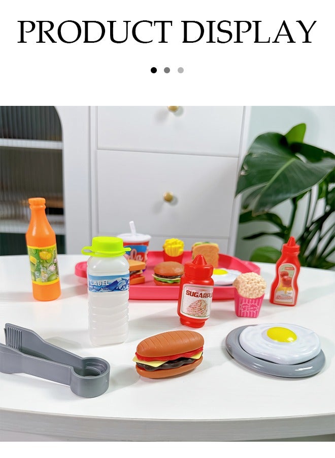 DUNISO Pretend Playset Food Toy for Kids, preschool cooking toy set simulating hamburger hot dog food game, suitable for toys and gifts for girls and boys - Image 4