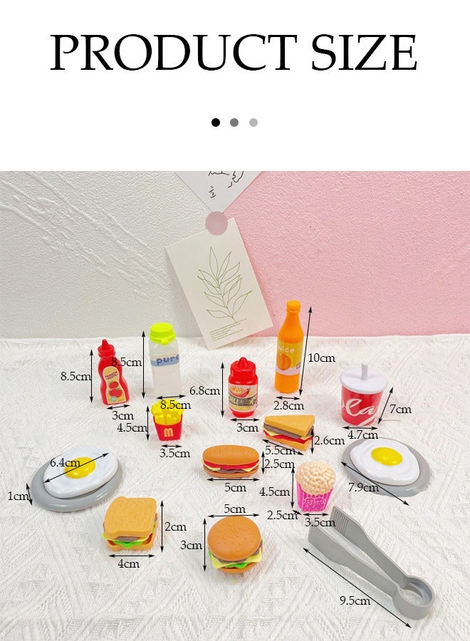 DUNISO Pretend Playset Food Toy for Kids, preschool cooking toy set simulating hamburger hot dog food game, suitable for toys and gifts for girls and boys - Image 3