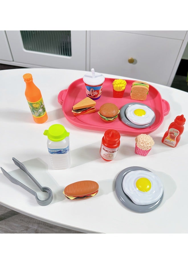 DUNISO Pretend Playset Food Toy for Kids, preschool cooking toy set simulating hamburger hot dog food game, suitable for toys and gifts for girls and boys - Image 5