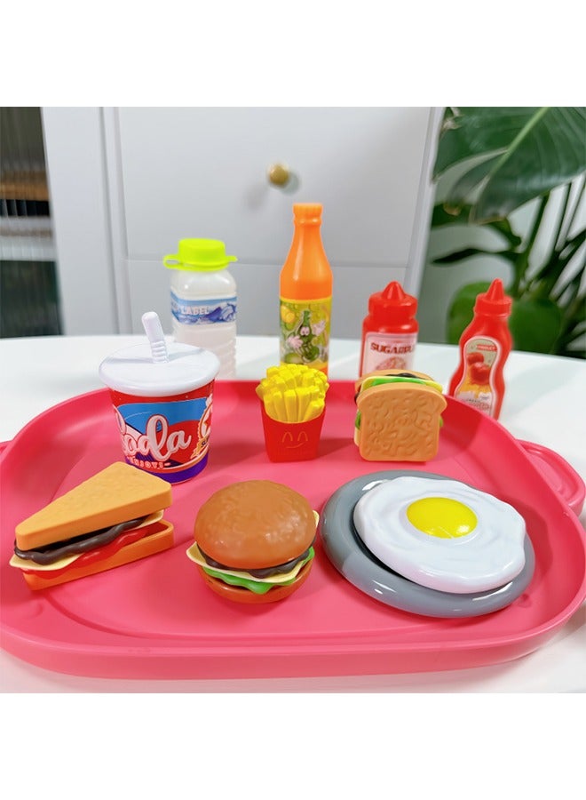 DUNISO Pretend Playset Food Toy for Kids, preschool cooking toy set simulating hamburger hot dog food game, suitable for toys and gifts for girls and boys - Image 2