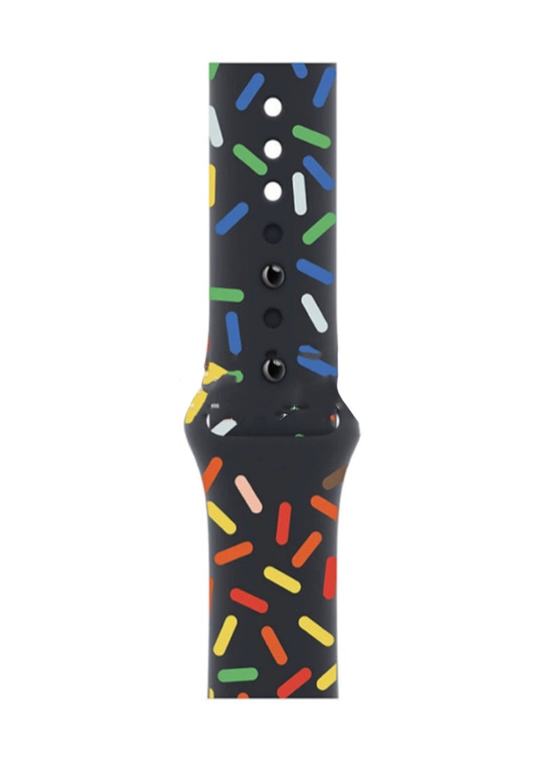 Black Color 42/44/45/46/49mm Universal Compatible With Apple Watch, Suitable For Men And Women, Silicone Watch Strap Wristband Compatible With Iwatch456789se - Image 1