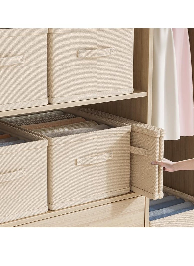DUNISO 9 Grids Foldable Closet Organizers, Washable Compartment Storage Bins, Jeans Drawer Organizers for Clothing, Storage Box for Clothes, Socks, Underwear(Beige)  - Image 2