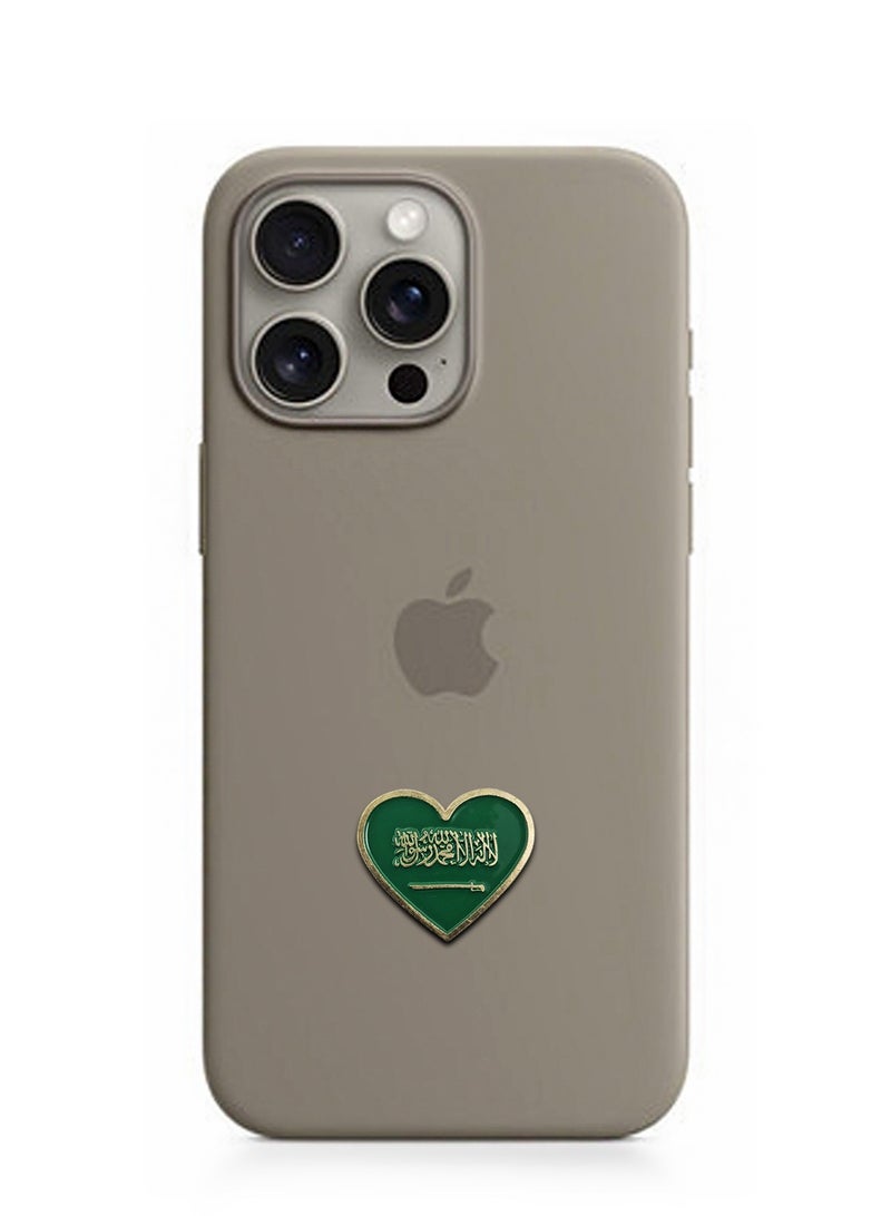 قطعتان من ملصقات معدنية على شكل علم المملكة العربية السعودية على شكل حب للجوال أو أي سطح أملس - Image 5