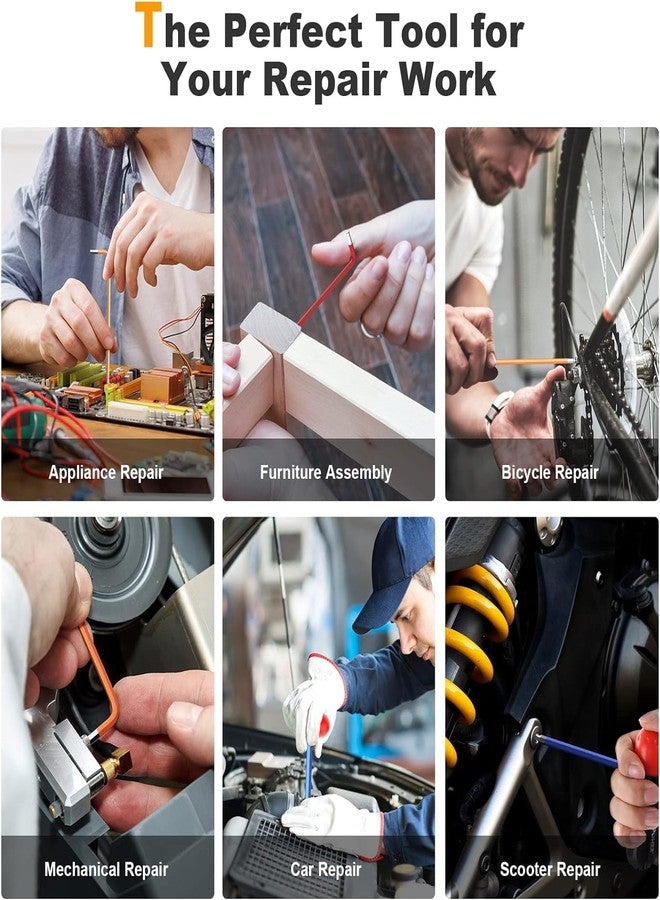 MAXPOWER Allen Wrenches Set, 18-piece Metric Ball End Hex Key Set & Torx Star Allen Keys, Long Arm Wrench with Extra T-Handle for Home Maintenance and DIY - Image 4