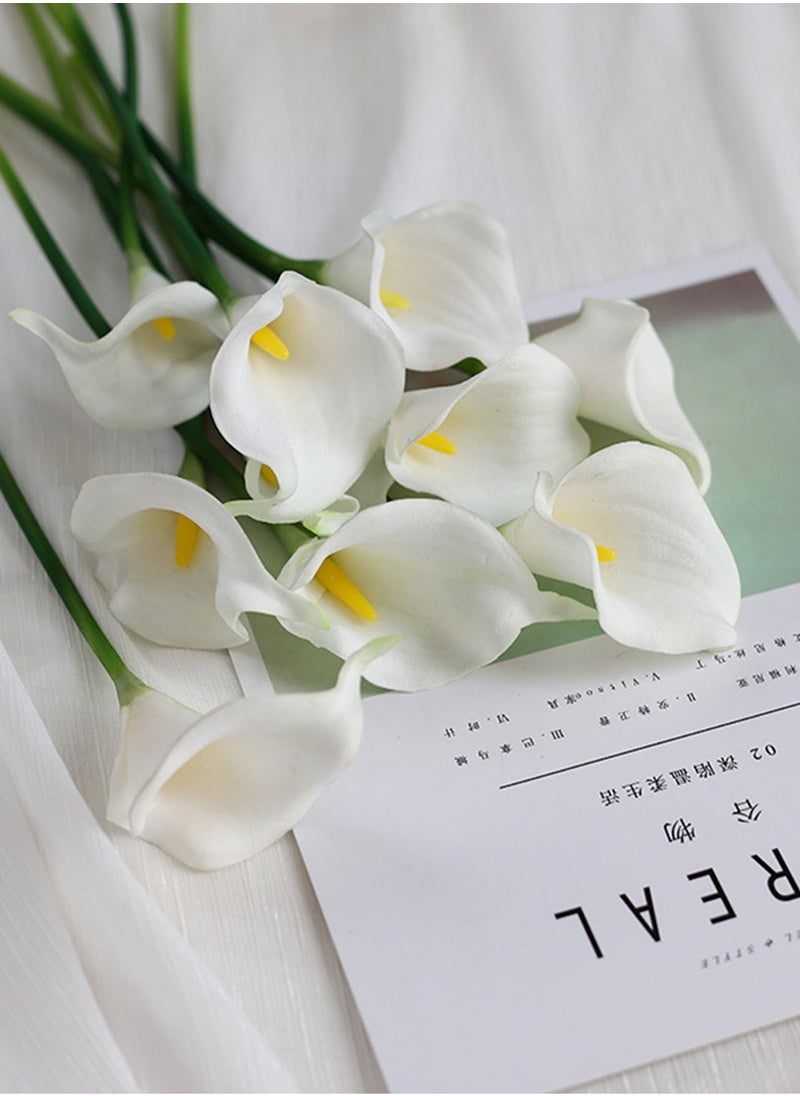 Generic Artificial White Calla Lily Bouquet – 6pcs Realistic Touch Flowers for Weddings, Valentine's Day, Mother's Day, Home & Office Decor, Photography Props, and Holiday Gifts | Elegant Handheld Arrangement | Maintenance-Free Floral Decoration for Living Room, Bedroom, Events & Seasonal Displays  - Image 2