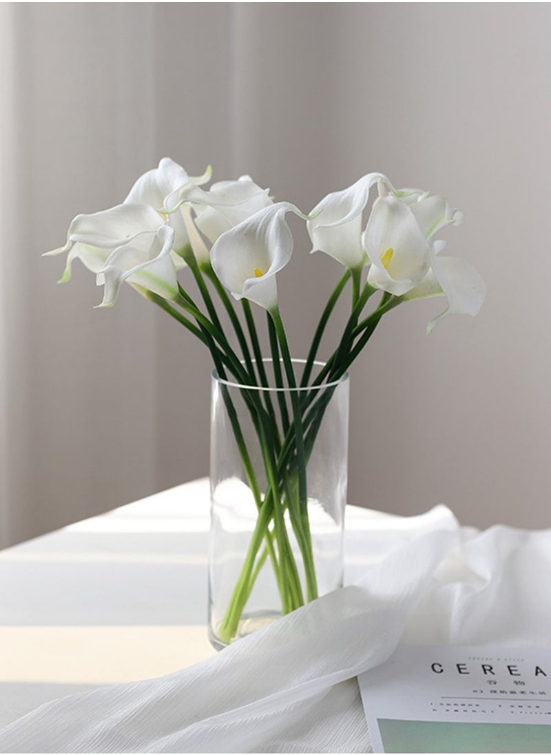 Generic Artificial White Calla Lily Bouquet – 6pcs Realistic Touch Flowers for Weddings, Valentine's Day, Mother's Day, Home & Office Decor, Photography Props, and Holiday Gifts | Elegant Handheld Arrangement | Maintenance-Free Floral Decoration for Living Room, Bedroom, Events & Seasonal Displays  - Image 3