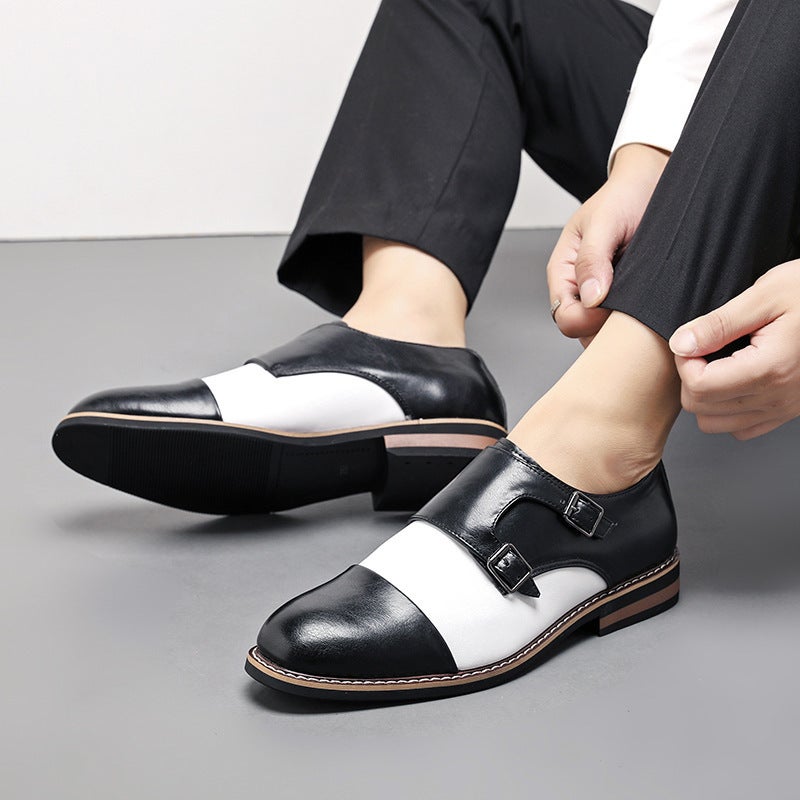 Spring New Large Size 48 Retro British Leather Shoes Personalized Buckle Formal Men'S Business Casual Shoes Monk Shoes - Image 3