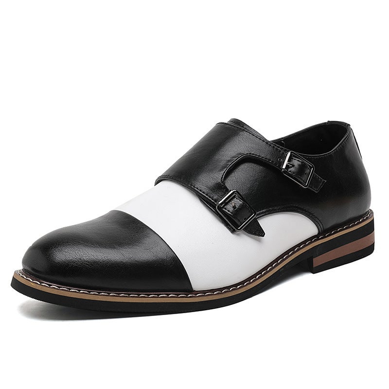 Spring New Large Size 48 Retro British Leather Shoes Personalized Buckle Formal Men'S Business Casual Shoes Monk Shoes - Image 1