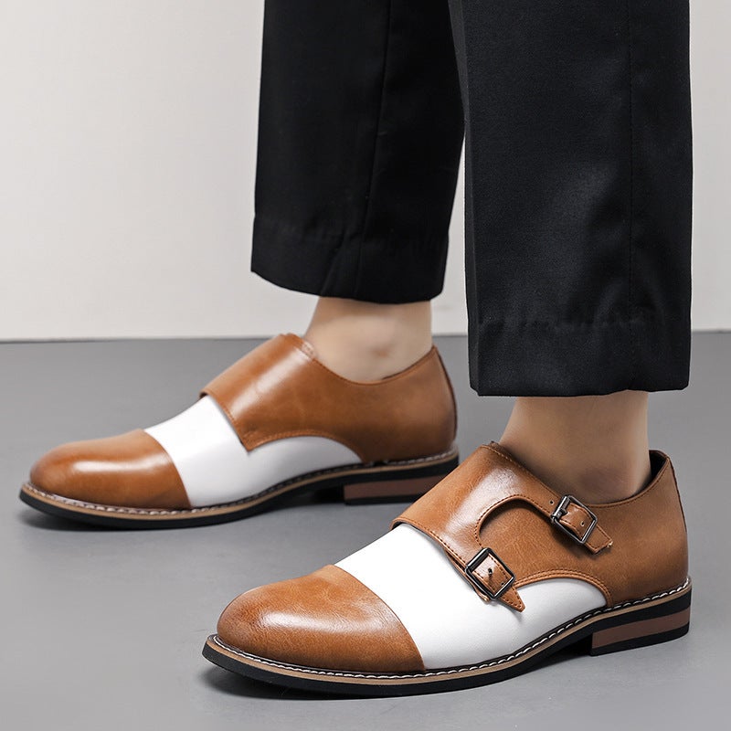 Spring New Large Size 48 Retro British Leather Shoes Personalized Buckle Formal Men'S Business Casual Shoes Monk Shoes - Image 5