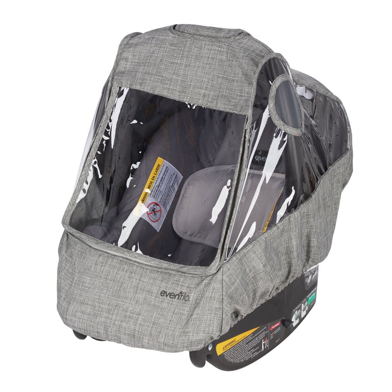 Evenflo Infant Car Seat Weather Shield Rain Cover Ventilated Panels Gray Melange